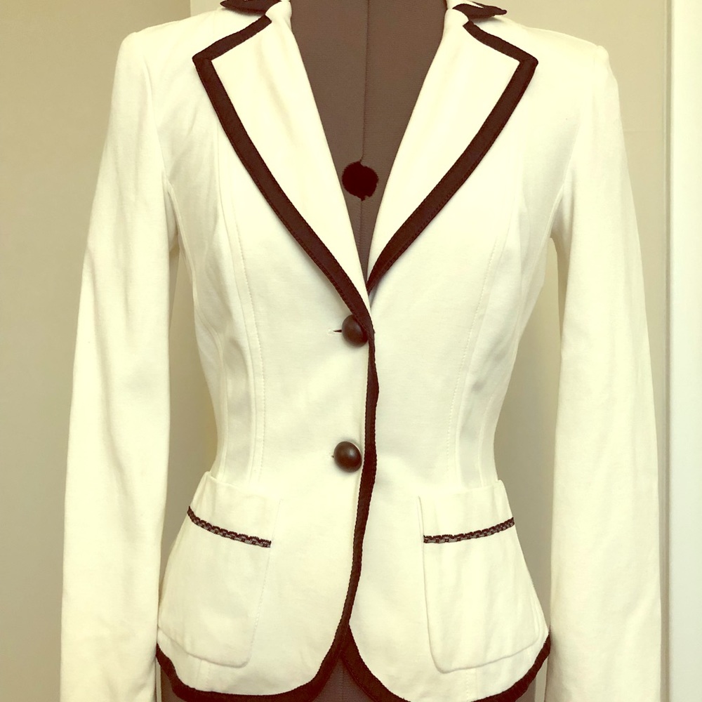 MARCCAIN white black Jersey Blazer XS 2